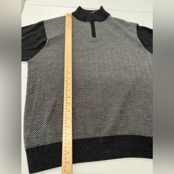 MARCO FIORY ITALY sweater 1/4 zip 100 Merino wool size  L - Picture 5 of 9